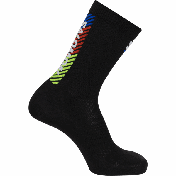 Skarpety Do Biegania Salomon Pulse Race Flag Crew Black/Fiery Red/Safety Yellow