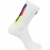 Skarpety Do Biegania Salomon Pulse Race Flag Crew White/Fiery Red/Safety Yellow