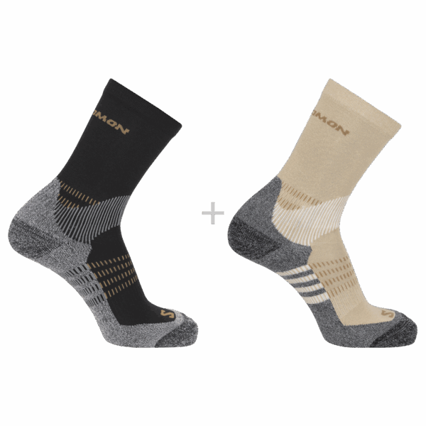 Skarpety Trekkingowe Salomon X Ultra Access Crew 2-Pack Bleached Sand/Black