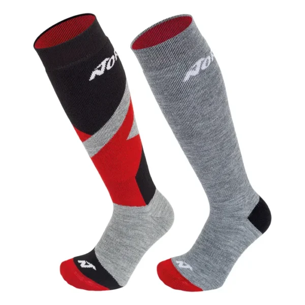 Skarpety Narciarskie Nordica Multisports Winter 2-Pack Junior Mid Grey/Red/Black + Mid Grey