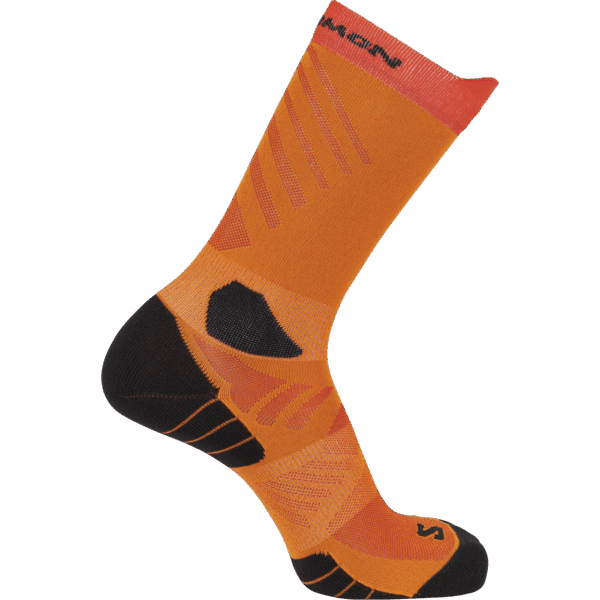 Skarpety Do Biegania Salomon Aero Crew Red Orange/Turmeric