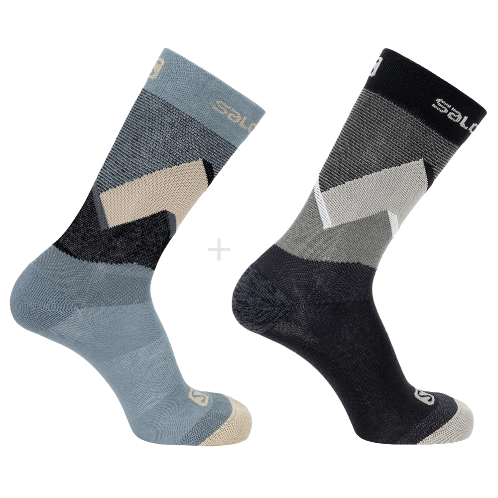 Skarpety Trekkingowe Salomon Outline Prism 2-Pack Stormy Weather/Black