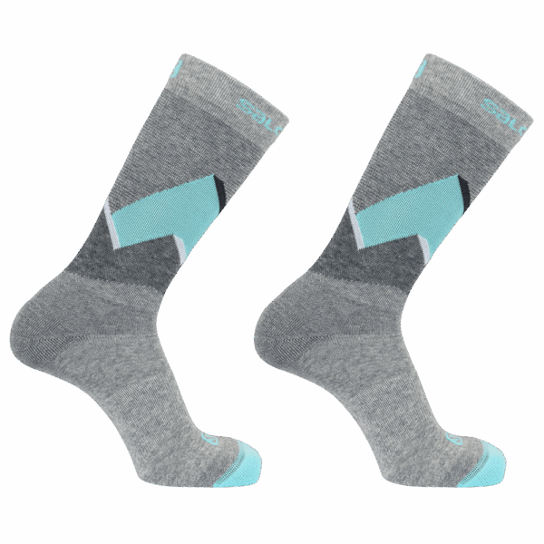 Skarpety Trekkingowe Salomon Outline Prism 2-Pack Grey/Pastel Turquoise