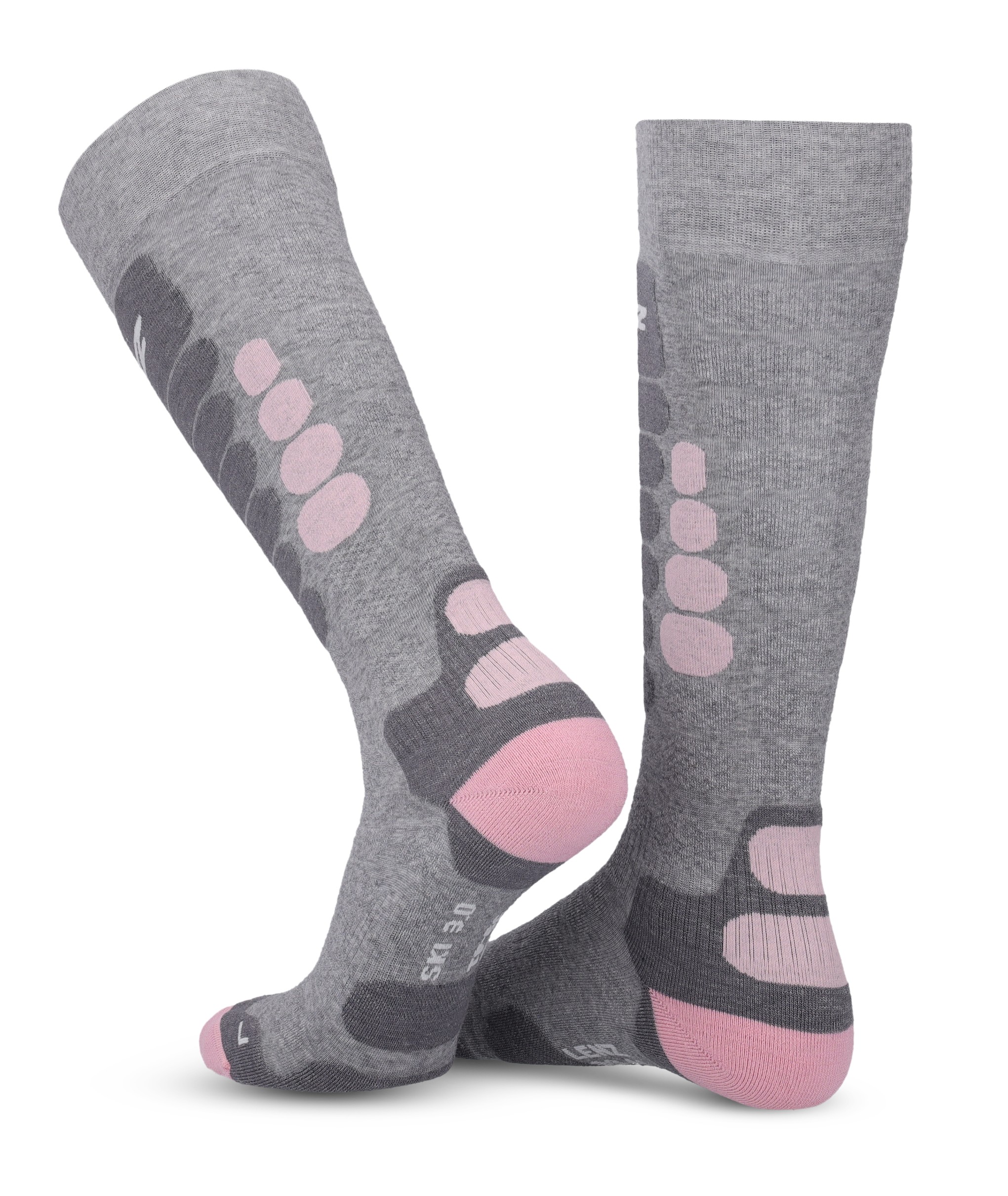 Skarpety Narciarskie Lenz Skiing 3.0 LightGrey/Rose - obrazek 3