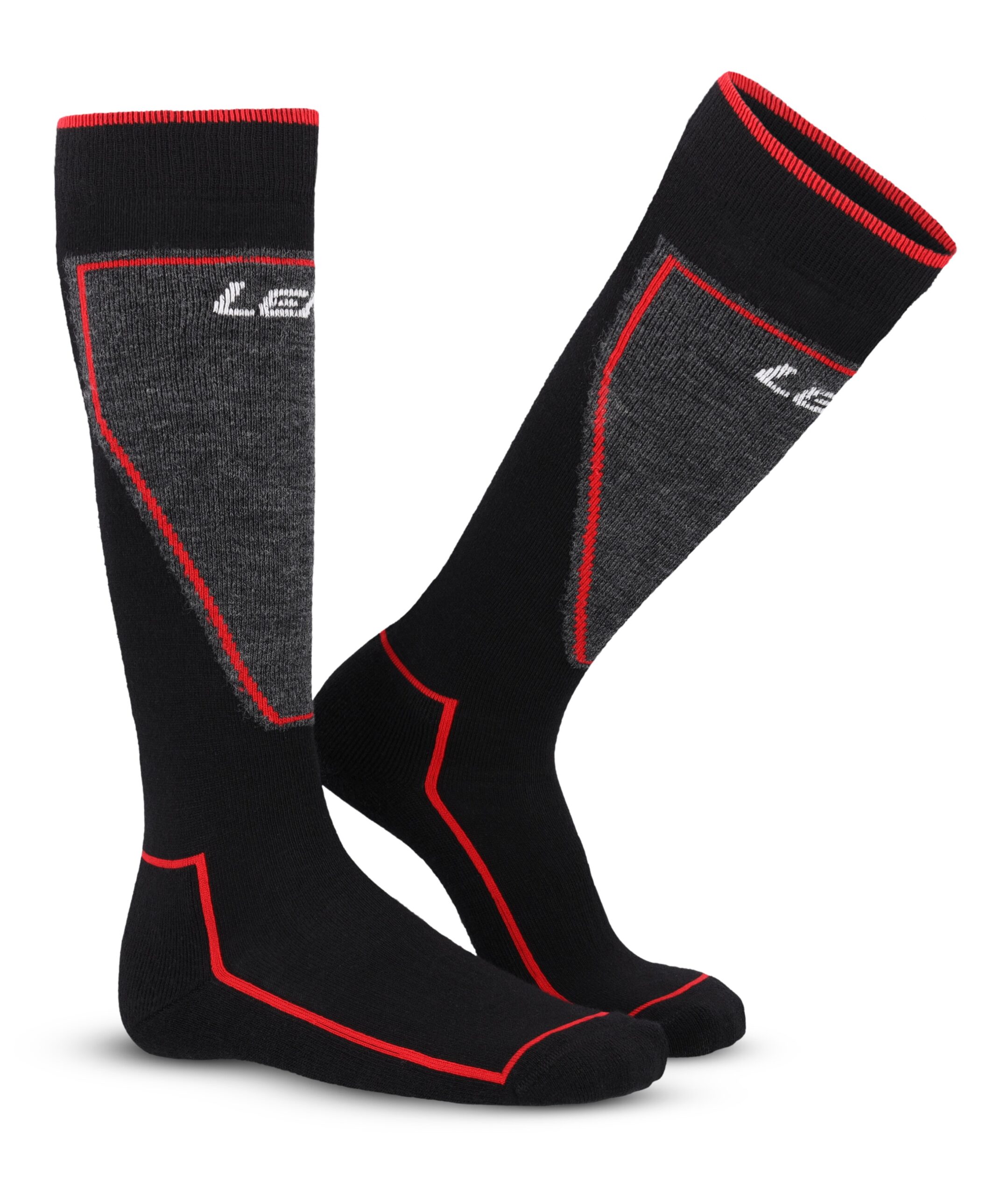 Skarpety Narciarskie Lenz Performance Ski 2-Pack Black/Red - obrazek 4