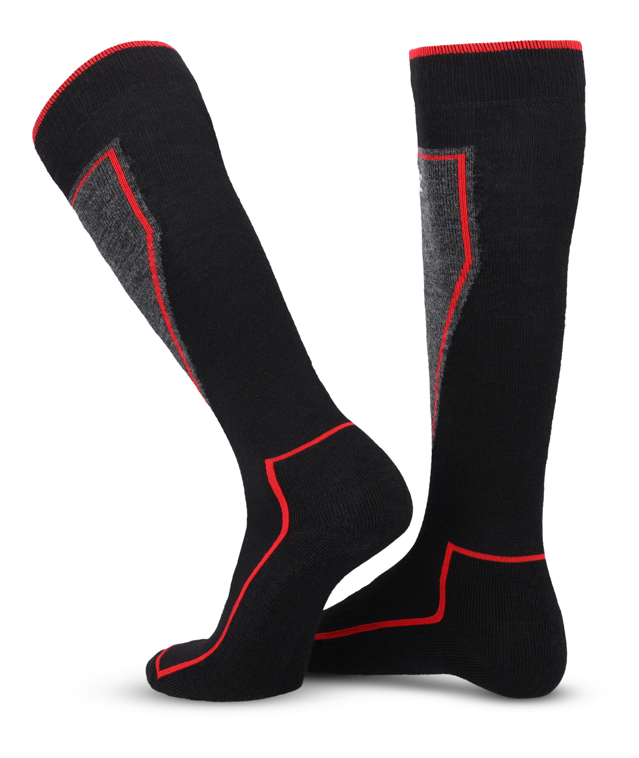 Skarpety Narciarskie Lenz Performance Ski 2-Pack Black/Red - obrazek 3