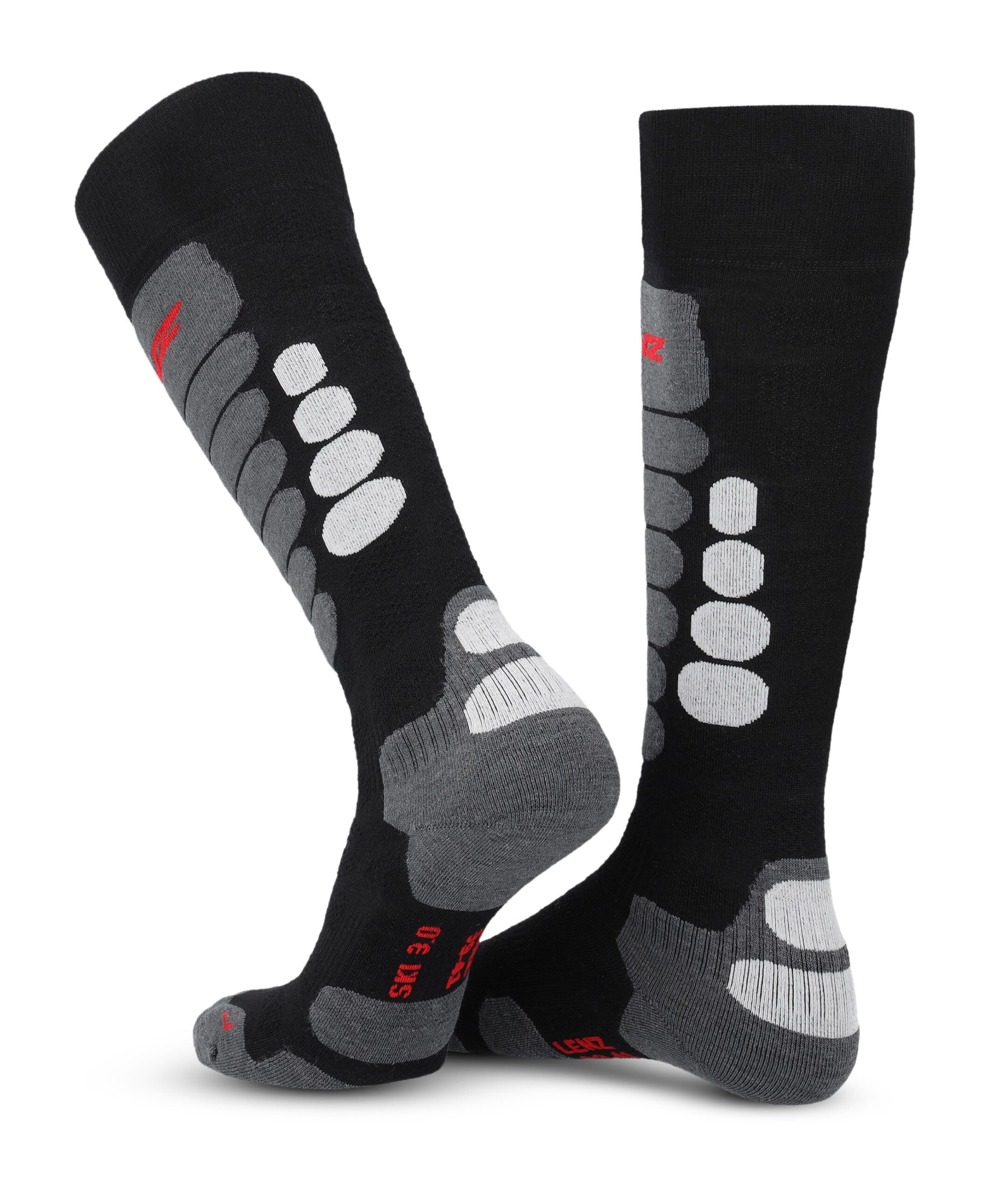 Skarpety Narciarskie Lenz Skiing 3.0 Black/Grey - obrazek 3